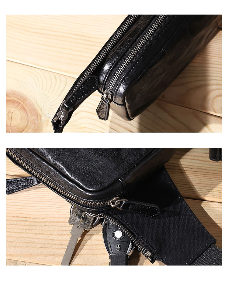 Whatna アンティーク風合い鞣し天 然牛 革 斜めがけ ボディバッグ ワンショルダー メンズ 左右付け替え可能 本革 厚手  レザー6696-8