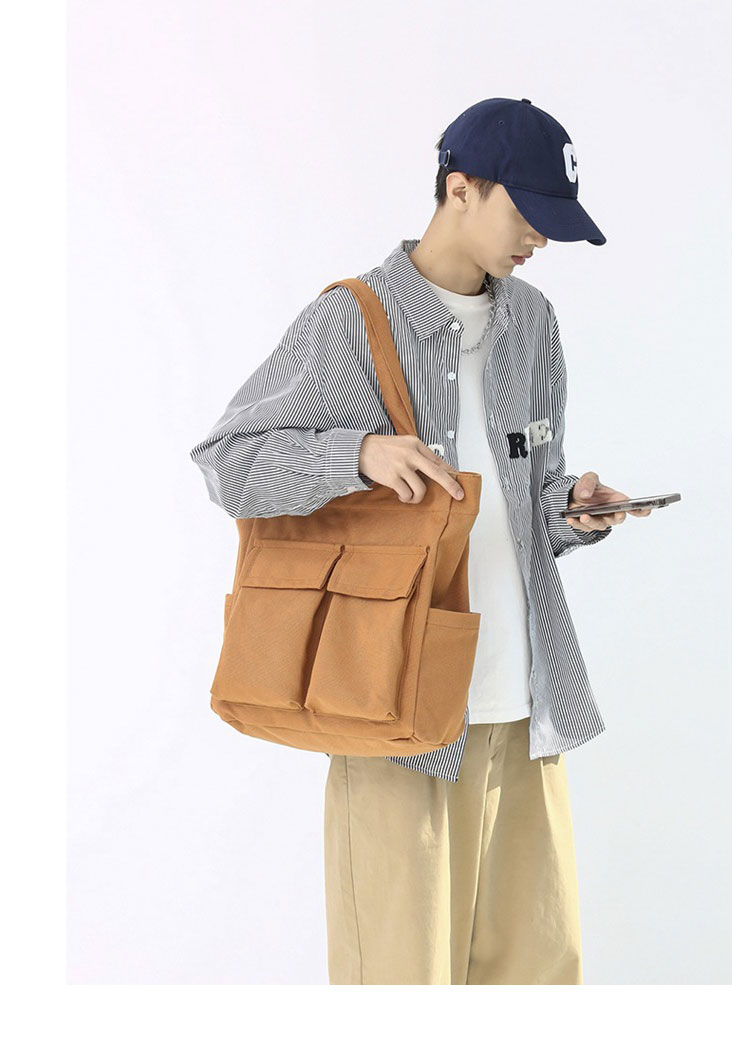 Whatna トートバッグ メンズ レディース バッグ 帆布A4 B5書類、15.6インチPC収納可 大容量 ショルダーバッグ マザーズバッグ 肩掛け ビジネス フォーマル カジュアル バッグ 冠婚葬祭バッグ 手提げバッグ 手持げバッグ 男性 女性-10