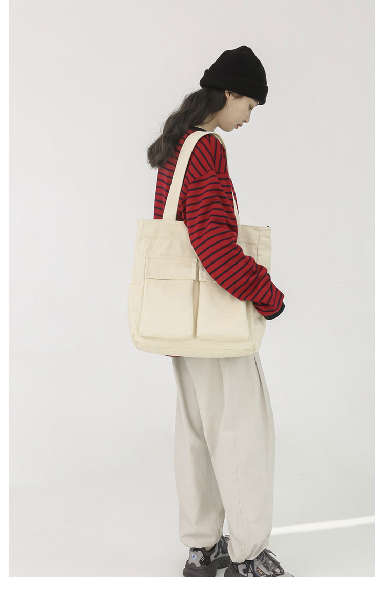 Whatna トートバッグ メンズ レディース バッグ 帆布A4 B5書類、15.6インチPC収納可 大容量 ショルダーバッグ マザーズバッグ 肩掛け ビジネス フォーマル カジュアル バッグ 冠婚葬祭バッグ 手提げバッグ 手持げバッグ 男性 女性-14