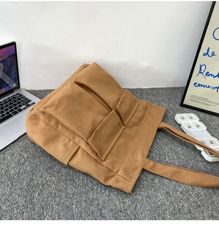 Whatna トートバッグ メンズ レディース バッグ 帆布A4 B5書類、15.6インチPC収納可 大容量 ショルダーバッグ マザーズバッグ 肩掛け ビジネス フォーマル カジュアル バッグ 冠婚葬祭バッグ 手提げバッグ 手持げバッグ 男性 女性-3