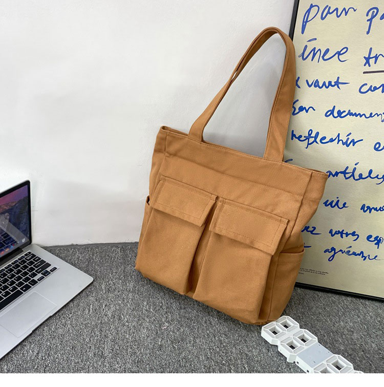 Whatna トートバッグ メンズ レディース バッグ 帆布A4 B5書類、15.6インチPC収納可 大容量 ショルダーバッグ マザーズバッグ 肩掛け ビジネス フォーマル カジュアル バッグ 冠婚葬祭バッグ 手提げバッグ 手持げバッグ 男性 女性-1