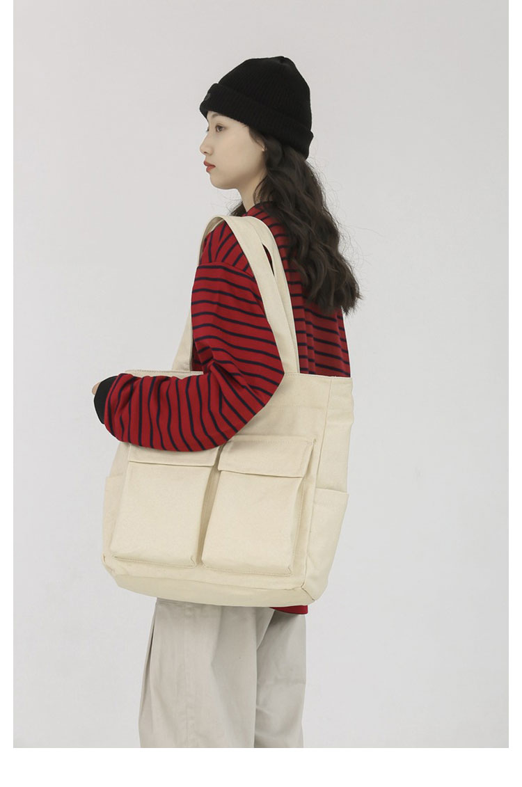 Whatna トートバッグ メンズ レディース バッグ 帆布A4 B5書類、15.6インチPC収納可 大容量 ショルダーバッグ マザーズバッグ 肩掛け ビジネス フォーマル カジュアル バッグ 冠婚葬祭バッグ 手提げバッグ 手持げバッグ 男性 女性-12