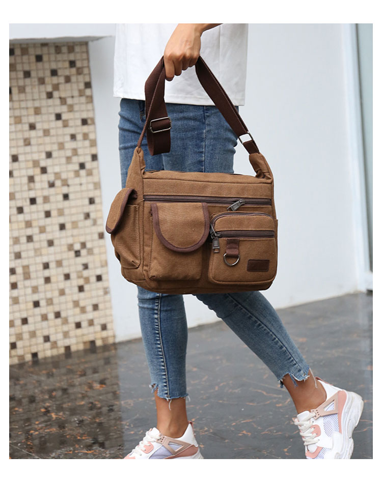 Whatna ワンショルダーメンズ ボディバッグ 斜め掛けバッグ肩掛け 胸バッグ 手提げバッグ メッセンジャーバッグ ポケットが多9個のポケットA4 防水 トートバッグ マザーズバッグ 軽量 男女兼用-12