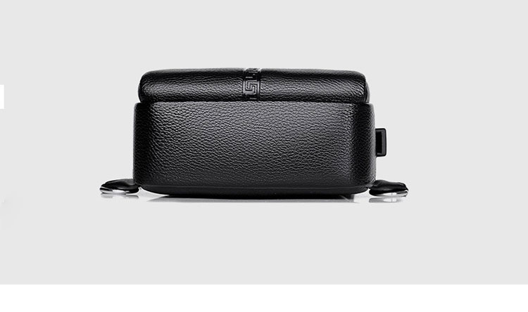 Whatna ワンショルダーメンズ ボディバッグ 斜め掛けバッグ肩掛け 胸バッグ メッセンジャーバッグ PUレザー2室仕切 大容量 イヤホン穴付 USBポート付 左右に付け替え可 軽量 男女兼用-5