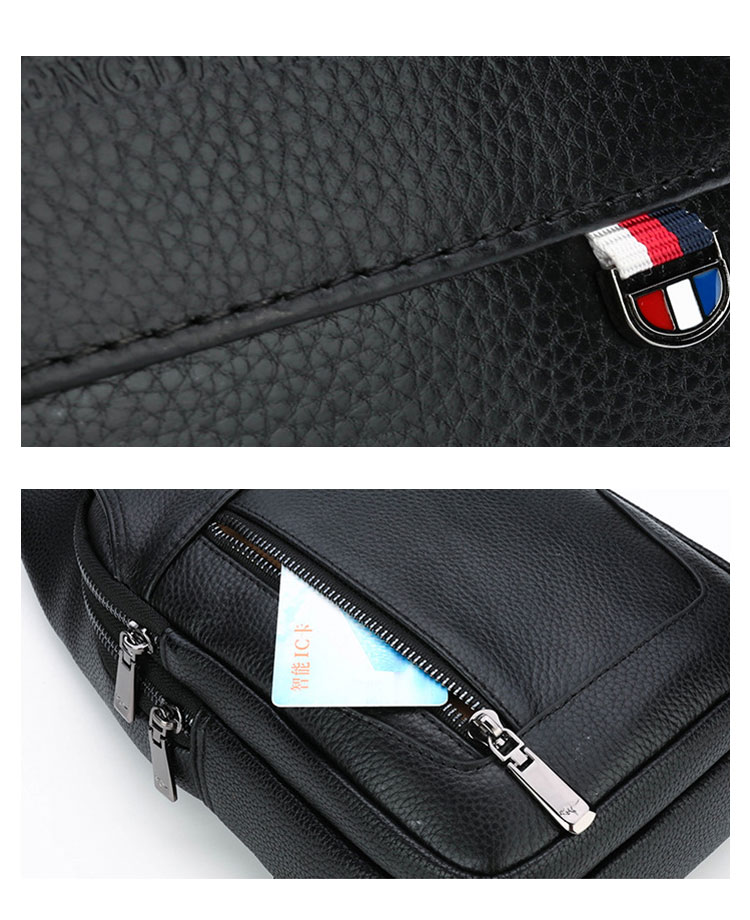 Whatna 牛 革 ワンショルダーメンズ ボディバッグ 斜め掛けバッグ肩掛け 胸バッグ メッセンジャーバッグ 大容量 2室仕切 イヤホン穴付 USBポート付 左右に付け替え可 軽量 男女兼用-8