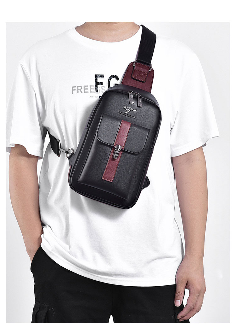 Whatna ンショルダーメンズ ボディバッグ 斜め掛けバッグ肩掛け 胸バッグ メッセンジャーバッグ PUレザー大容量 ダブルファスナー 左右に付け替え可 軽量 男女兼用-11