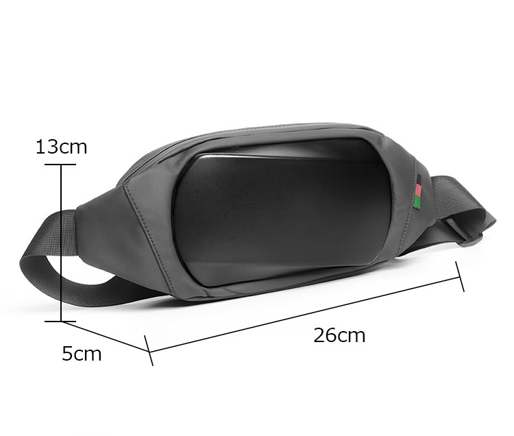 Whatna ワンショルダーメンズ ミニショルダーバッグ ウエストバッグ ウエストポーチ斜め掛けバッグ肩掛け 胸バッグ 男女兼用-1