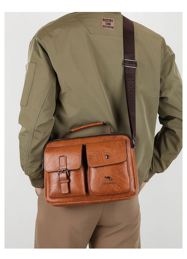 Whatna ショルダーバッグ メンズ レディース 3WAYトートバッグ ボディバッグ 斜め掛けバッグメッセンジャーバッグ PUレザー 大容量 マザーズバッグ 手提げバッグ フォーマル カジュアル バッグ 冠婚葬祭バッグ 男性 女性-9