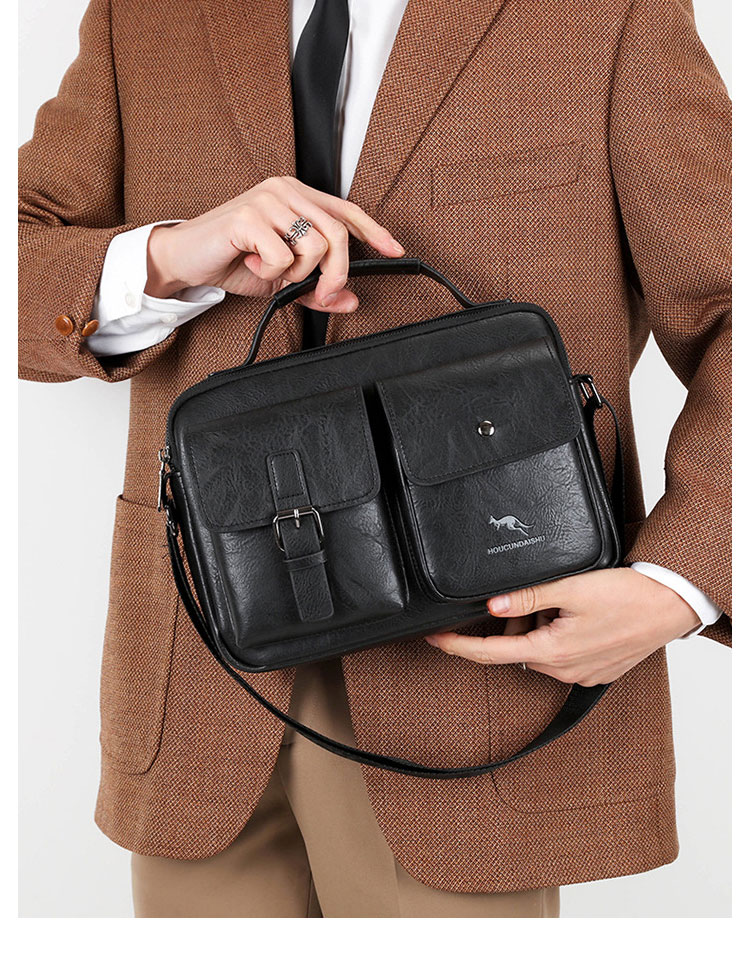 Whatna ショルダーバッグ メンズ レディース 3WAYトートバッグ ボディバッグ 斜め掛けバッグメッセンジャーバッグ PUレザー 大容量 マザーズバッグ 手提げバッグ フォーマル カジュアル バッグ 冠婚葬祭バッグ 男性 女性-11