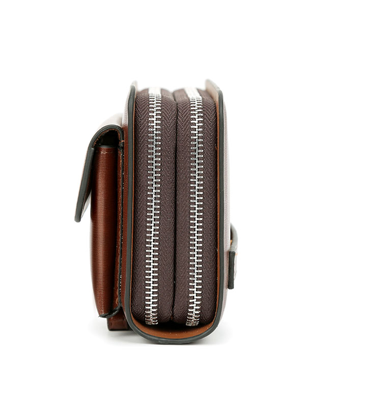 Whatna ミニセカンド バッグ メンズ 小型バッグ 長財布 12枚カード収納 カード入れ 小銭入れ 札入れ 3室仕切 レザー ミニクラッチ バッグ 手持ちバッグ 手提げ財布 手持ちカバン 男性用 紳士用-4