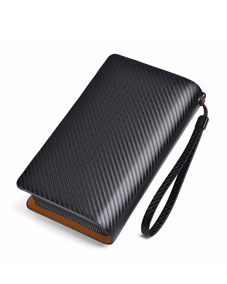 Whatna ミニセカンド バッグ メンズ 小型バッグ 長財布 13枚カード収納 カード入れ 小銭入れ 札入れ 3室仕切 レザー ミニクラッチ バッグ 手持ちバッグ 手提げ財布 手持ちカバン 男性用 紳士用-5