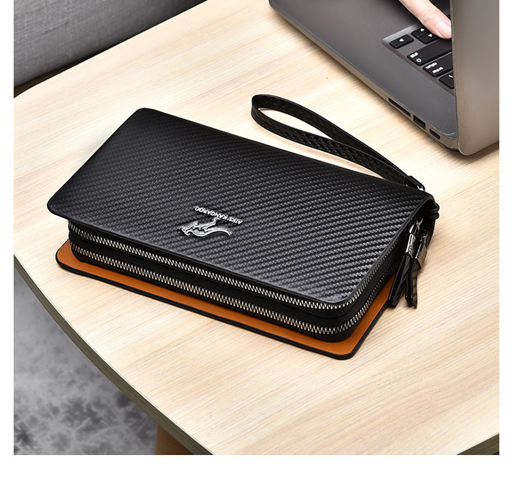 Whatna ミニセカンド バッグ メンズ 小型バッグ 長財布 13枚カード収納 カード入れ 小銭入れ 札入れ 3室仕切 レザー ミニクラッチ バッグ 手持ちバッグ 手提げ財布 手持ちカバン 男性用 紳士用-12