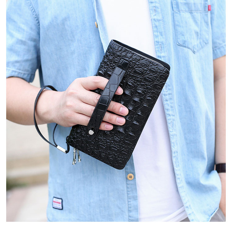 Whatna ミニセカンド バッグ メンズ 小型バッグ 長財布 7枚カード収納 カード入れ 小銭入れ 札入れ 3室仕切 レザー ミニクラッチ バッグ 手持ちバッグ 手提げ財布 手持ちカバン 男性用 紳士用-11