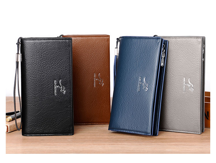 Whatna ミニセカンド バッグ メンズ 小型バッグ 長財布 RFID＆磁気スキミング防止 12枚カード収納 カード入れ 小銭入れ 札入れ 2室仕切 レザー ミニクラッチ バッグ 手持ちバッグ 手提げ財布 手持ちカバン 男性用 紳士用-7