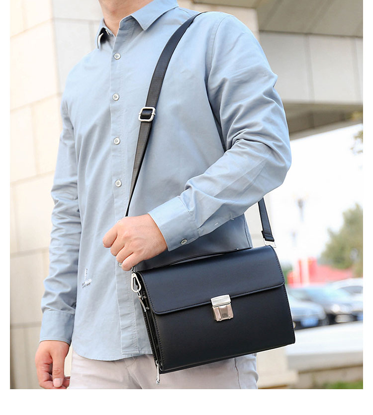 Whatna  セカンド バッグ メンズ  3way 斜め掛け 手提げ バッグ 手持ちバッグ ミニショルダーバッグ パスワードロックが付 ショルダーベルト付属 4室仕様  24枚カード収納可 手提げ財布 フォーマル 結婚式 葬式 冠婚葬祭 パーティー バッグ 紳士用 男性用-11