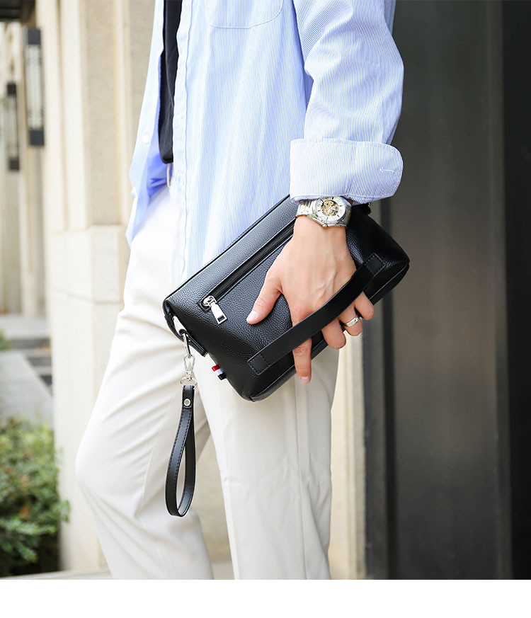 Whatna ワンショルダーバッグ メンズ 3WAYセカンド バッグ ボディバッグ 斜め掛けバッグ 胸バッグ 手提げ バッグ 手持ちバッグメッセンジャーバッグ 牛革 本 革 ォーマル 結婚式 葬式 冠婚葬祭 バッグパーティー バッグ-11