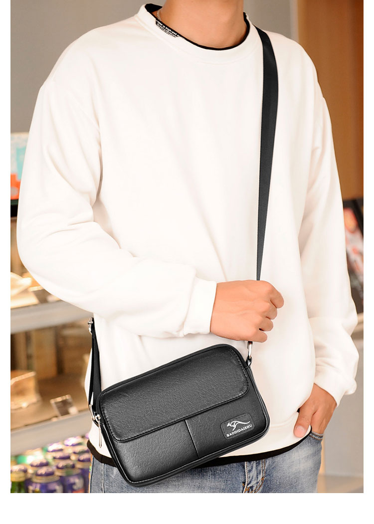 Whatna ワンショルダーメンズ ミニショルダーバッグ 斜め掛けバッグ肩掛け ミニ胸バッグ メッセンジャーバッグ 小さい PUレザー 6枚カード収納可 2室仕切  小型ショルダーミニバック肩掛けミニバッグ男女兼用-14