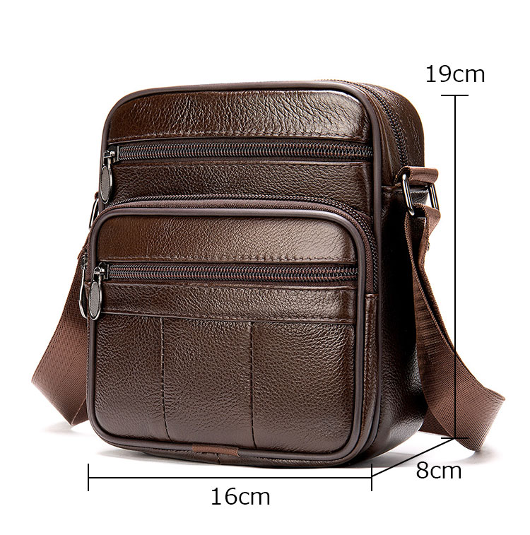 Whatna 革 ミニショルダーバッグ メンズ ポシェット ワンショルダーバッグ 斜め掛けバッグ 肩掛けミニ胸バッグ メッセンジャーバッグ 小さい 本革 小型ショルダー肩掛けミニバッグ男女兼用-1