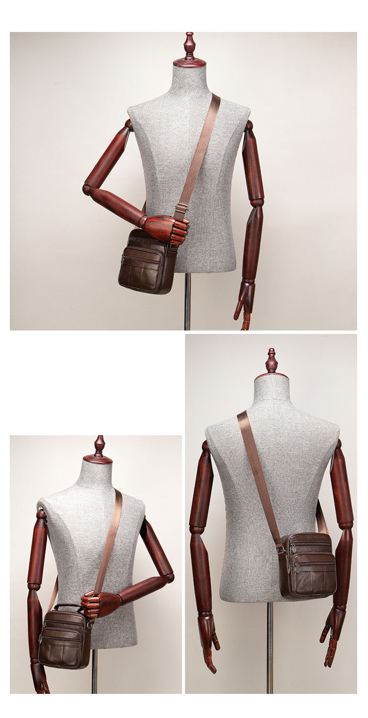 Whatna 革 ミニショルダーバッグ メンズ ポシェット ワンショルダーバッグ 斜め掛けバッグ 肩掛けミニ胸バッグ メッセンジャーバッグ 小さい 本革 小型ショルダー肩掛けミニバッグ男女兼用-6