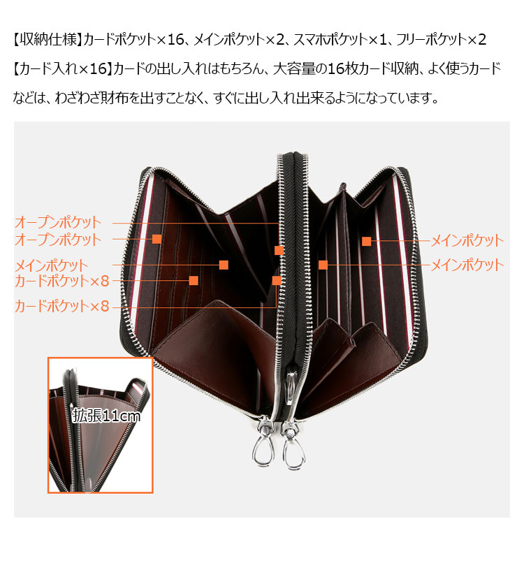 Whatna ミニショルダーバッグ メンズ ミニポシェットポお財布 カード16枚収納 3way 斜め掛け セカンドバッグ 手持げバッグ ミニボディバッグ 3室仕切 手提げ バッグ 小型ショルダーミニバック肩掛けミニ胸バッグ 黒-7