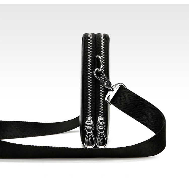 Whatna ミニショルダーバッグ メンズ ミニポシェットポお財布 カード16枚収納 3way 斜め掛け セカンドバッグ 手持げバッグ ミニボディバッグ 3室仕切 手提げ バッグ 小型ショルダーミニバック肩掛けミニ胸バッグ 黒-3