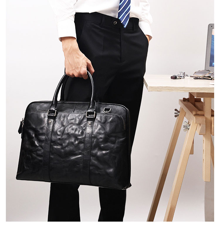 Whatna アンティーク風合い鞣し天 然 牛革 ビジネスバッグメンズ 2way ショルダー 手提げバッグブリーフケース2室仕切 ペン挿しx2 15.6インチPC対応 旅行 出張 通勤 通学 就活 面接 バッグ かばん 男性用6697-8