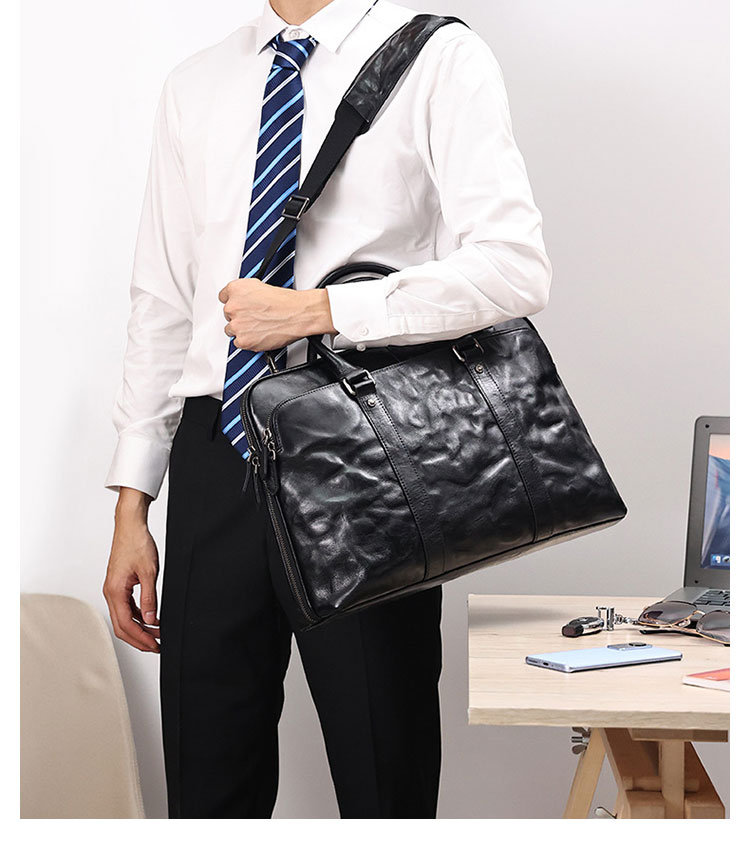 Whatna アンティーク風合い鞣し天 然 牛革 ビジネスバッグメンズ 2way ショルダー 手提げバッグブリーフケース2室仕切 ペン挿しx2 15.6インチPC対応 旅行 出張 通勤 通学 就活 面接 バッグ かばん 男性用6697-7
