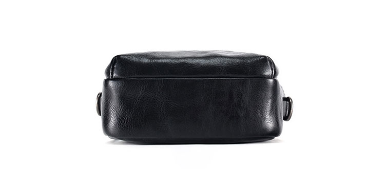 Whatna アンティーク風合い鞣し天 然 牛革ミニショルダーバッグ メンズ ポシェット メッセンジャーバッグ小さめ ショルダーミニポーチ 縦型  ipad mini収納可 本革 通勤 通学 斜めがけバッグ 自転車 かばん男性用 黒6759-5