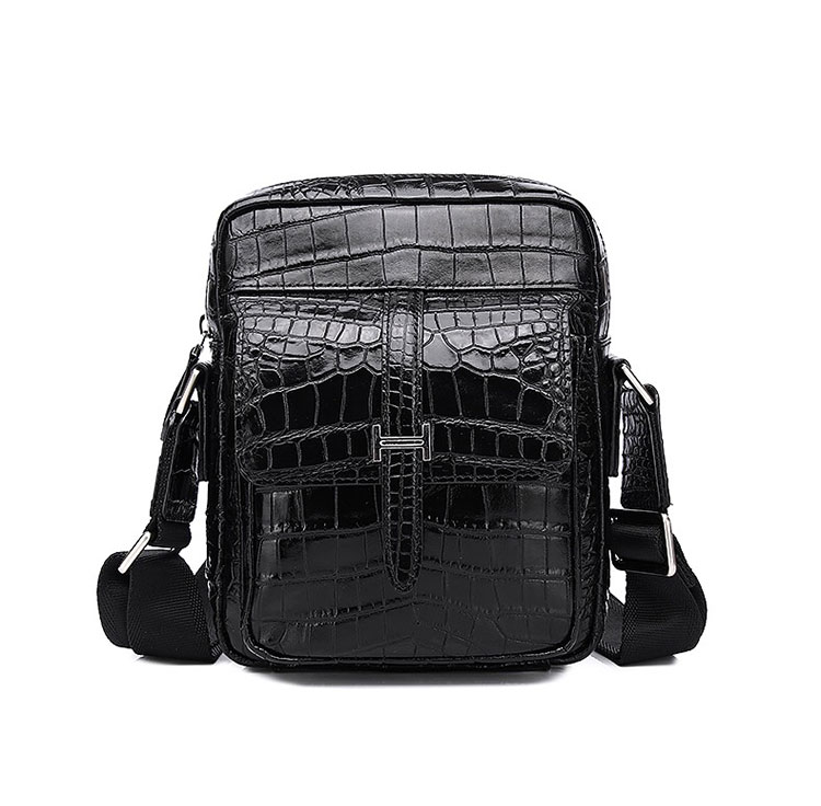 Whatna ワニ革ショルダーバッグ メンズ 3way斜め掛け胸バッグ 手提げバッグ セカンドバッグ 手持げバッグ革Ipad 9.7収納可本革 本皮 鰐革 カジュアル フォーマル ビジネス 通学 通勤 結婚式 肩掛けバッグ 自転車かばん プレゼント男性  4442-1