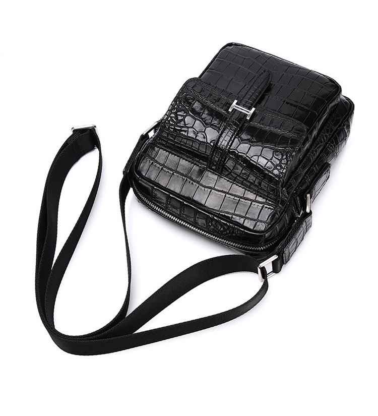 Whatna ワニ革ショルダーバッグ メンズ 3way斜め掛け胸バッグ 手提げバッグ セカンドバッグ 手持げバッグ革Ipad 9.7収納可本革 本皮 鰐革 カジュアル フォーマル ビジネス 通学 通勤 結婚式 肩掛けバッグ 自転車かばん プレゼント男性  4442-6