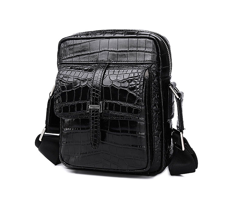 Whatna ワニ革ショルダーバッグ メンズ 3way斜め掛け胸バッグ 手提げバッグ セカンドバッグ 手持げバッグ革Ipad 9.7収納可本革 本皮 鰐革 カジュアル フォーマル ビジネス 通学 通勤 結婚式 肩掛けバッグ 自転車かばん プレゼント男性  4442-2