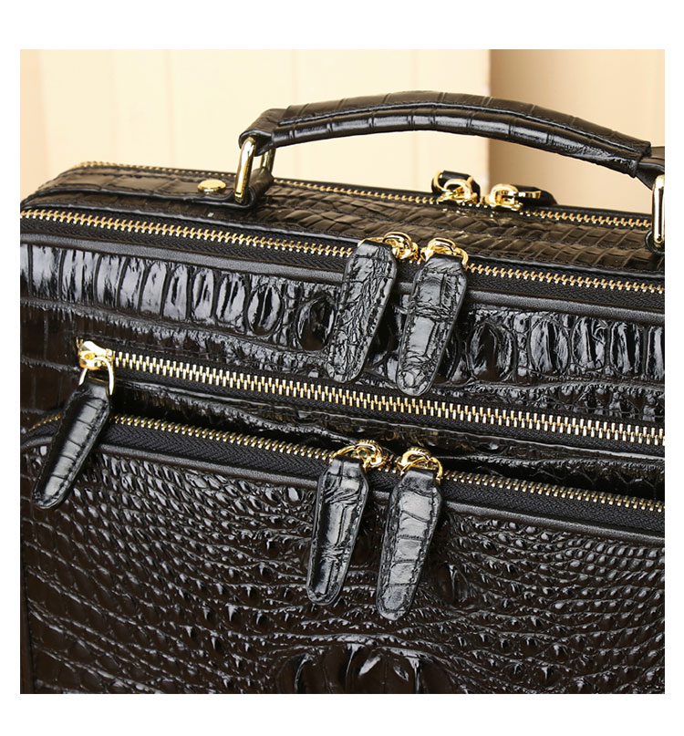 Whatna ワニ革ショルダーバッグ メンズ 3way斜め掛け胸バッグ 手提げバッグ セカンドバッグ 手持げバッグ ビジネスバッグ A4 Ipad 10.5収納可2室仕切 鰐革 カジュアル フォーマル ビジネス 通学 通勤 結婚式 肩掛けバッグ 自転車かばん 4445-8