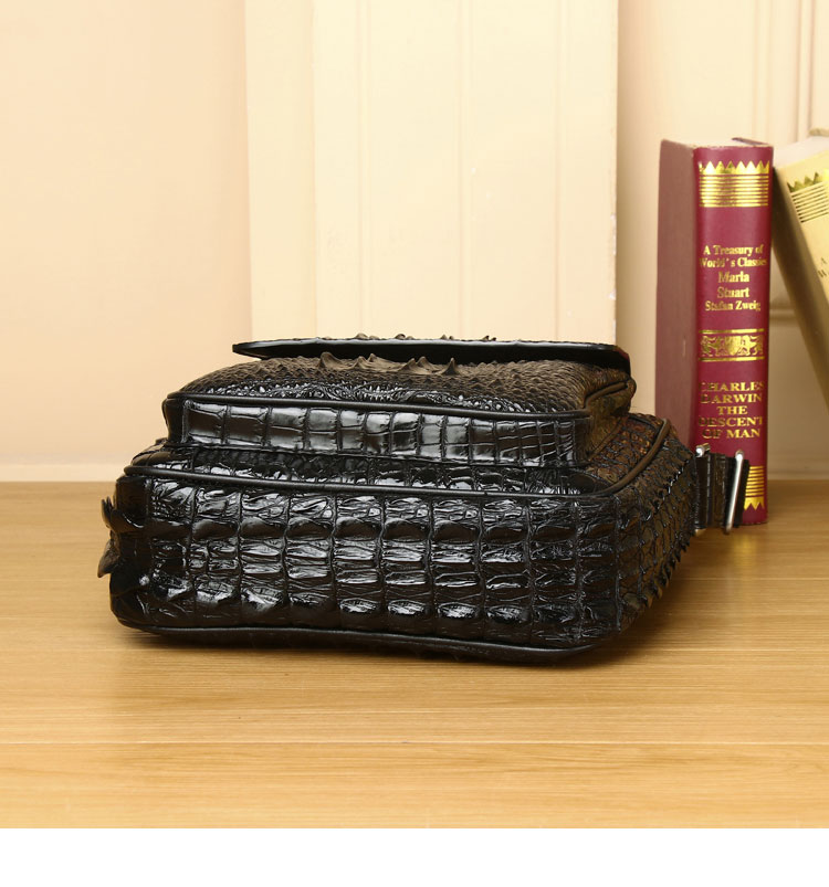 Whatna ワニ革 本革 ショルダーバッグ メンズ ポシェットメッセンジャーバッグ 縦型 B5 ipad 10.5収納可さめ ビジネスバッグクロコダイル革 本皮 通勤 通学 斜めがけバッグ かばん男性用 ブラウン 黒4446-4