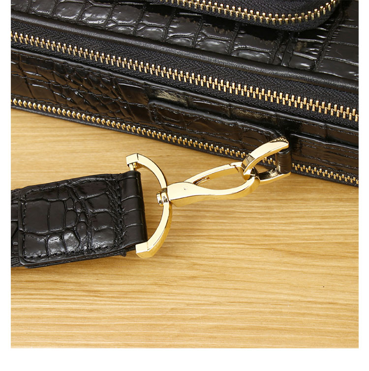 Whatna ワニ革ショルダーバッグ メンズ 3way斜め掛け胸バッグ 手提げバッグ セカンドバッグ 手持げバッグ ビジネスバッグ A4 Ipad 10.5収納可2室仕切 鰐革 カジュアル フォーマル ビジネス 通学 通勤 結婚式 肩掛けバッグ 自転車かばん 4445-10