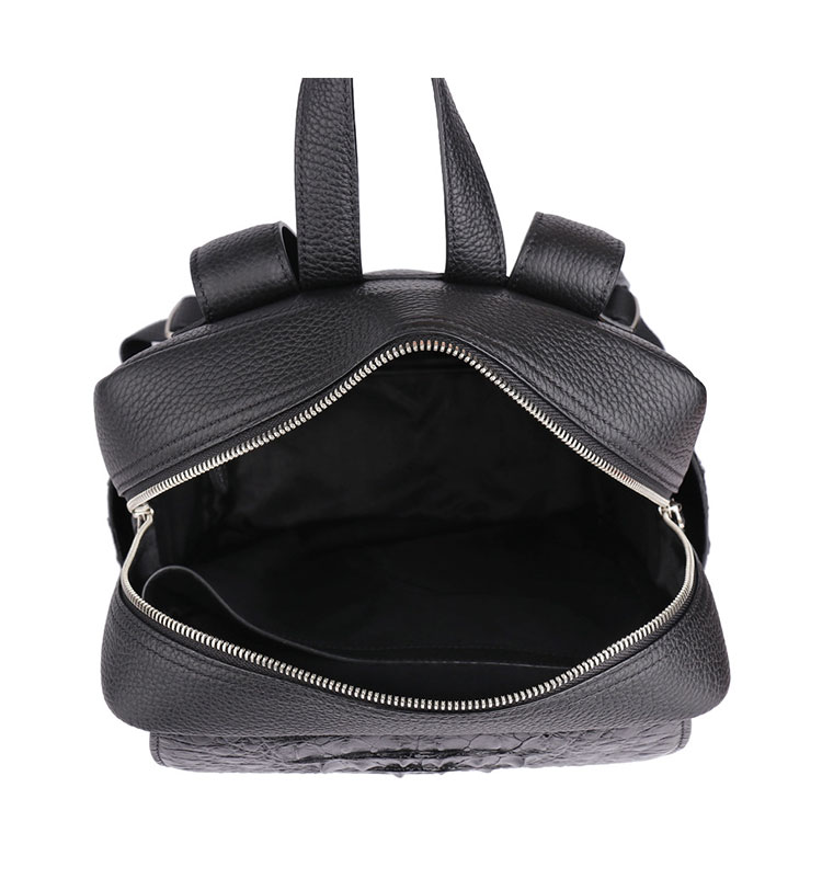 Whatnaワニ革 ビジネスバッグメンズ バッグ 2 WAY 手提げ リュック バッグ クロコダイル革 厚手 本革 A4 14インチpc収納可 大容量 盗難防止 旅行 出張用 通勤 通学 就活 面接 バッグ かばん 男性用 ブラウン 黒(1608)-6