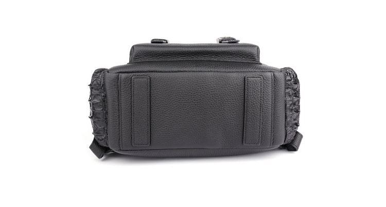 Whatnaワニ革 ビジネスバッグメンズ バッグ 2 WAY 手提げ リュック バッグ クロコダイル革 厚手 本革 A4 14インチpc収納可 大容量 盗難防止 旅行 出張用 通勤 通学 就活 面接 バッグ かばん 男性用 ブラウン 黒(1608)-4