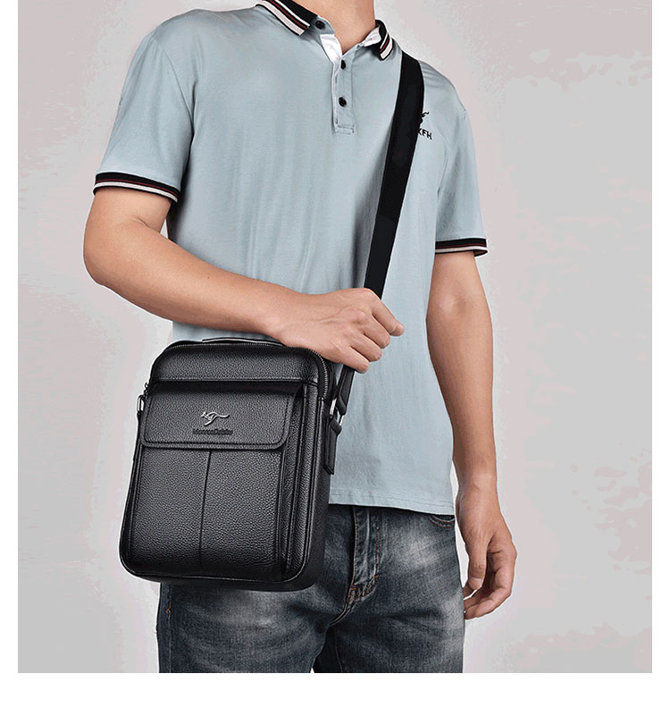 Whatna 厚 手 レザー ワンショルダーバッグ メンズ 3way斜め掛け胸バッグ 手提げバッグ セカンドバッグ 手持げバッグ革Ipad 9.7収納可 カジュアル フォーマル ビジネス 通学 通勤 結婚式 肩掛けバッグ 自転車かばん プレゼント男性-11