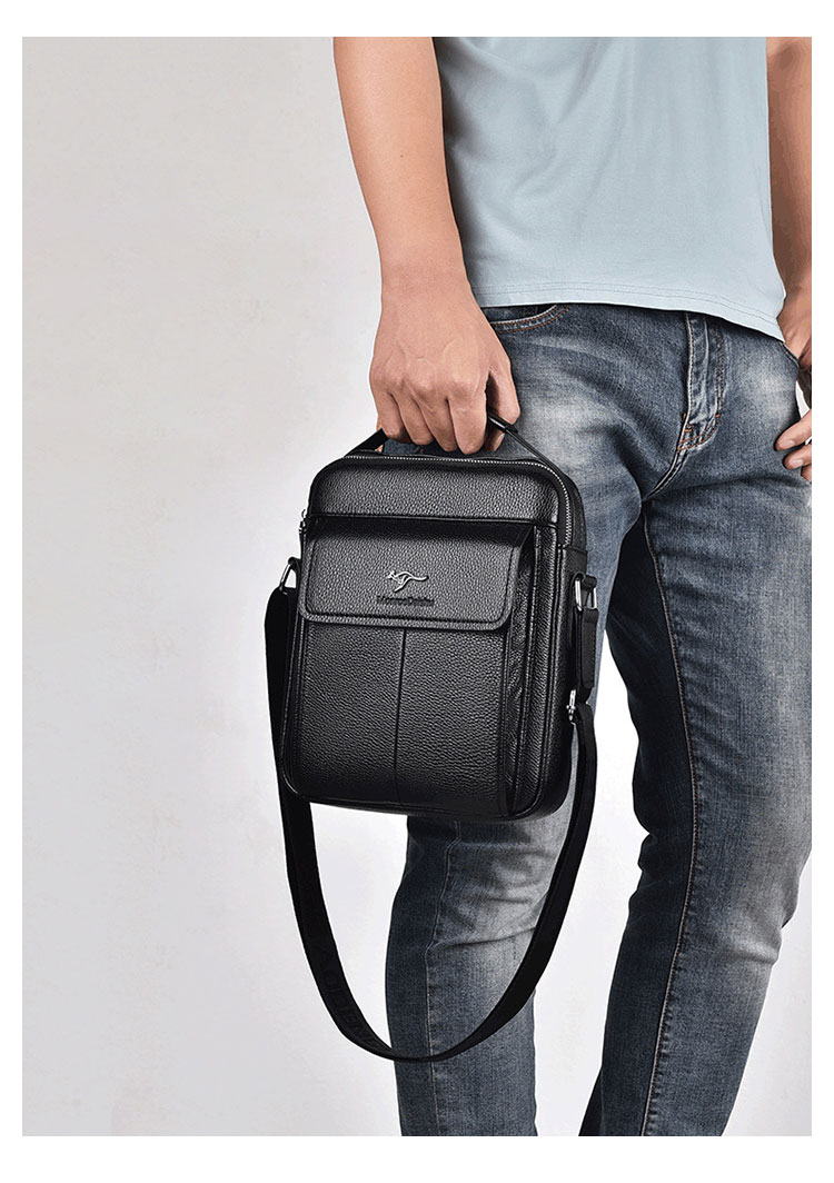 Whatna 厚 手 レザー ワンショルダーバッグ メンズ 3way斜め掛け胸バッグ 手提げバッグ セカンドバッグ 手持げバッグ革Ipad 9.7収納可 カジュアル フォーマル ビジネス 通学 通勤 結婚式 肩掛けバッグ 自転車かばん プレゼント男性-10