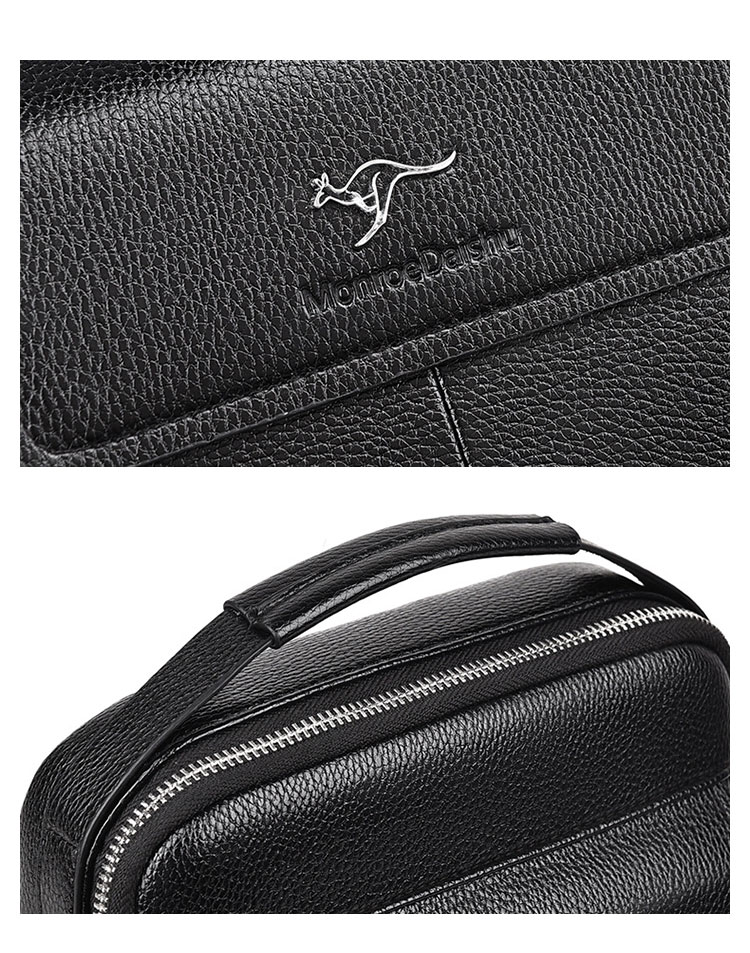 Whatna 厚 手 レザー ワンショルダーバッグ メンズ 3way斜め掛け胸バッグ 手提げバッグ セカンドバッグ 手持げバッグ革Ipad 9.7収納可 カジュアル フォーマル ビジネス 通学 通勤 結婚式 肩掛けバッグ 自転車かばん プレゼント男性-8