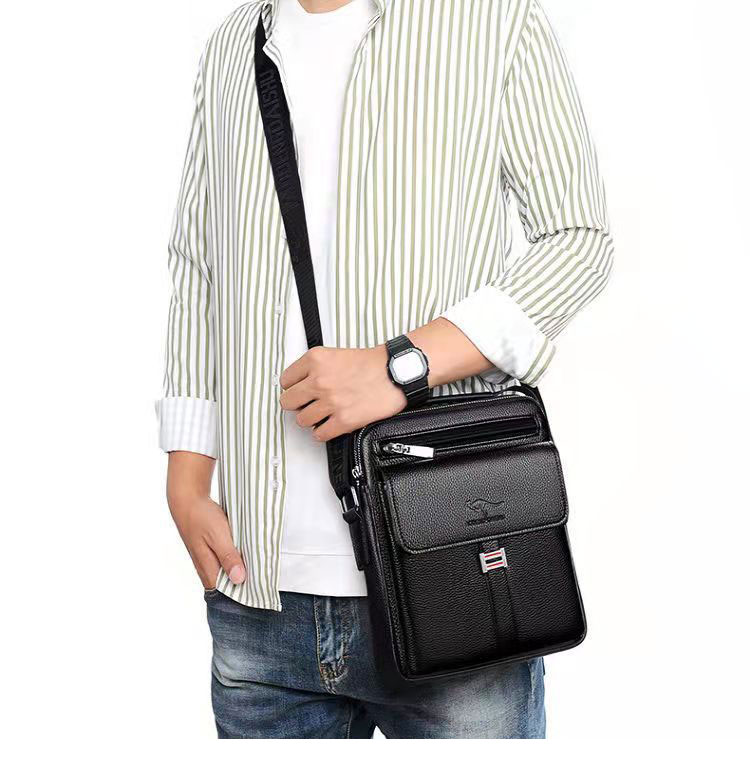 Whatna 厚 手 レザー ワンショルダーバッグ メンズ 3way斜め掛け胸バッグ 手提げバッグ セカンドバッグ 手持げバッグ革Ipad 9.7収納可 カジュアル フォーマル ビジネス 通学 通勤 結婚式 肩掛けバッグ 自転車かばん プレゼント男性-11