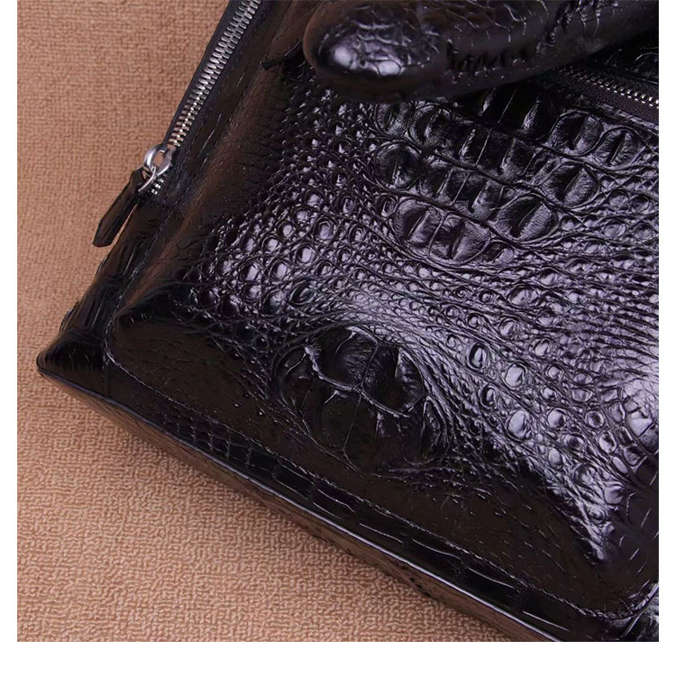 Whatna ワニ革 ビジネスバッグメンズ バッグ 手提げ・リュックの2WAY クロコダイル革 厚手本革 A4 15.6インチpc収納可 大容量 盗難防止 旅行 出張用 通勤 通学 就活 面接 バッグ かばん 男性用  黒4449-10