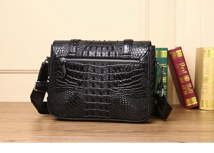 Whatna ワニ革 本革 ショルダーバッグ メンズ ポシェットメッセンジャーバッグ 横型 A4サイズ ipad 10.5収納可さめ ビジネスバッグクロコダイル革 本皮 通勤 通学 斜めがけバッグ かばん男性用 ブラウン 黒4451-3