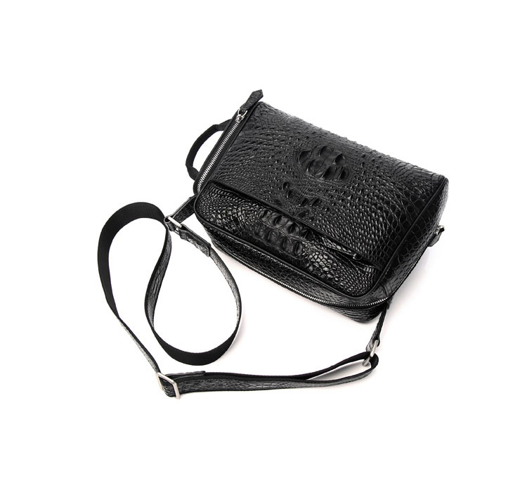 Whatna ワニ革 本革 ショルダーバッグ メンズ ポシェットメッセンジャーバッグ 横型 A4サイズ ipad 10.5収納可さめ ビジネスバッグクロコダイル革 本皮 通勤 通学 斜めがけバッグ かばん男性用 ブラウン 黒4452-5