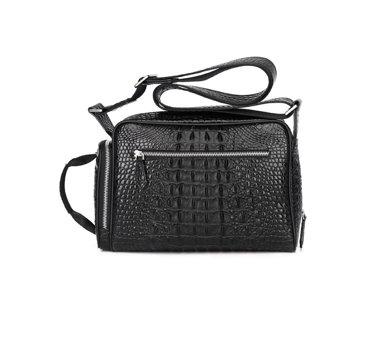 Whatna ワニ革 本革 ショルダーバッグ メンズ ポシェットメッセンジャーバッグ 横型 A4サイズ ipad 10.5収納可さめ ビジネスバッグクロコダイル革 本皮 通勤 通学 斜めがけバッグ かばん男性用 ブラウン 黒4452-3
