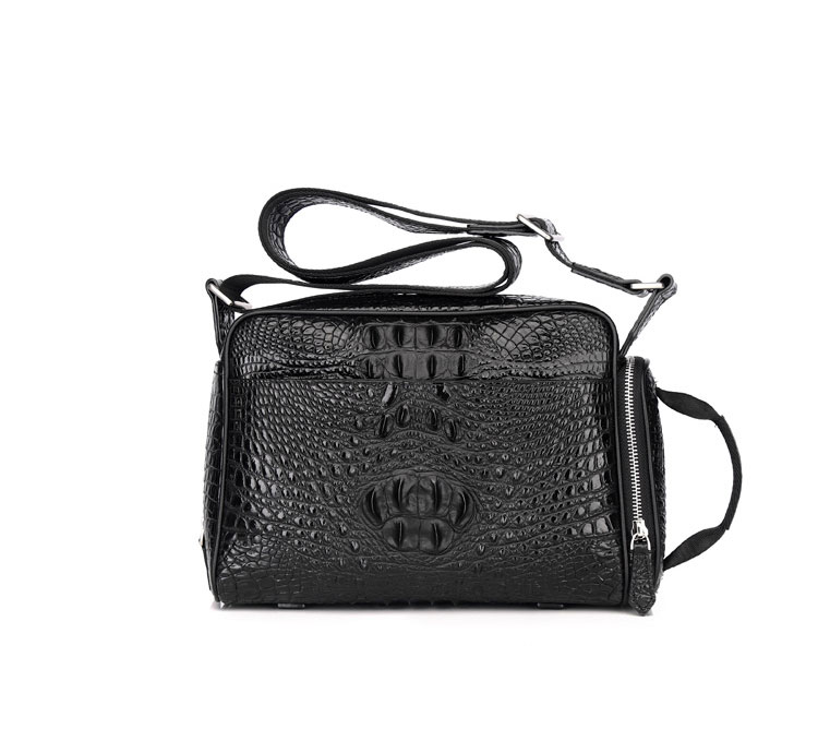 Whatna ワニ革 本革 ショルダーバッグ メンズ ポシェットメッセンジャーバッグ 横型 A4サイズ ipad 10.5収納可さめ ビジネスバッグクロコダイル革 本皮 通勤 通学 斜めがけバッグ かばん男性用 ブラウン 黒4452-1