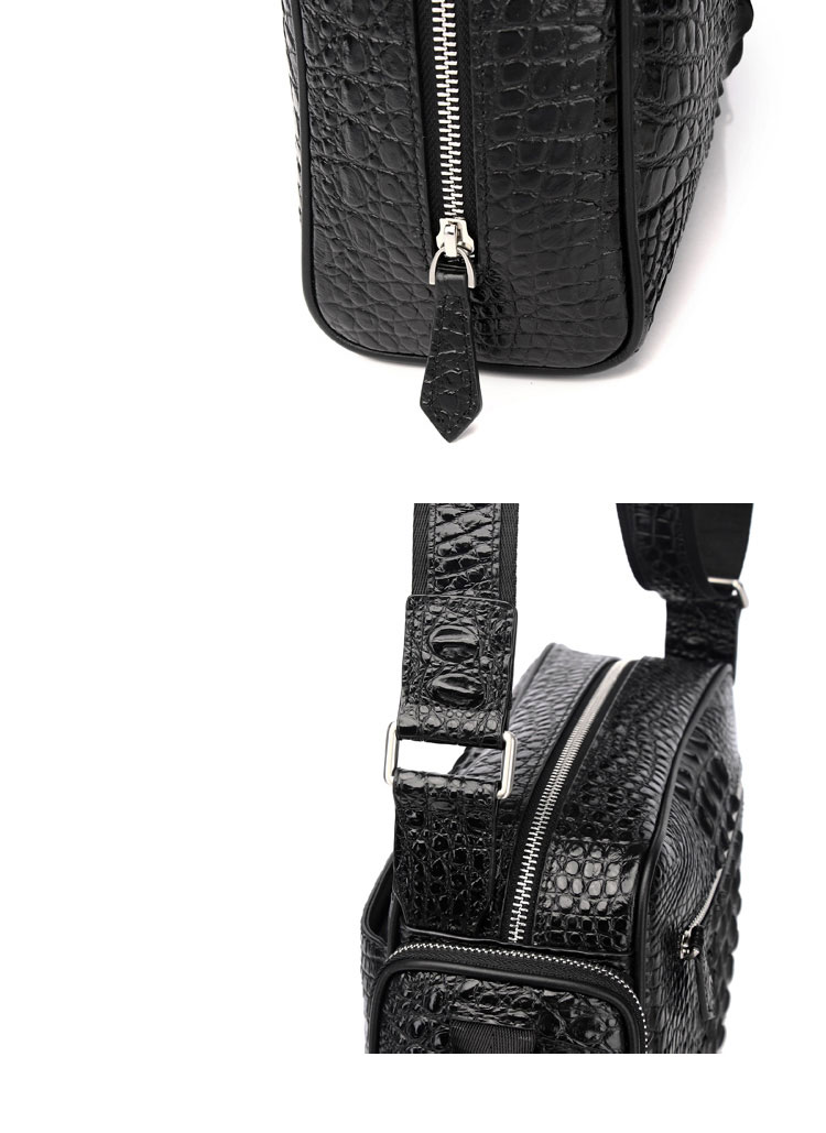 Whatna ワニ革 本革 ショルダーバッグ メンズ ポシェットメッセンジャーバッグ 横型 A4サイズ ipad 10.5収納可さめ ビジネスバッグクロコダイル革 本皮 通勤 通学 斜めがけバッグ かばん男性用 ブラウン 黒4452-10