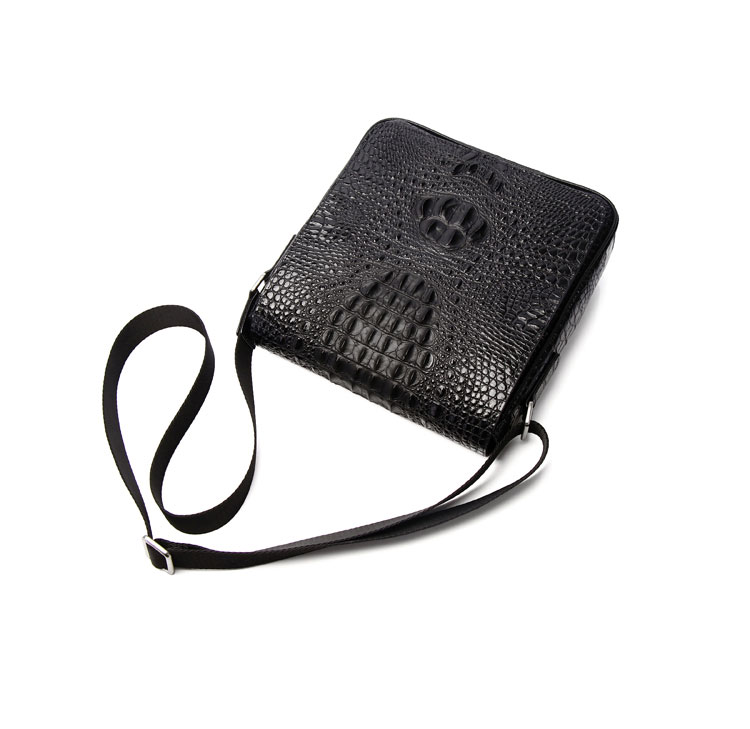 Whatna ワニ革 本革ショルダーバッグ メンズ 斜め掛け ボディバッグ 胸バッグ 厚 手 レザー横型 大さめビジネスバッグ B5  ipad 10.5収納可クロコダイル革 本皮 肩掛け 通勤 通学 斜めがけバッグ 防水 バッグ 自転車 かばん男性用4457-4