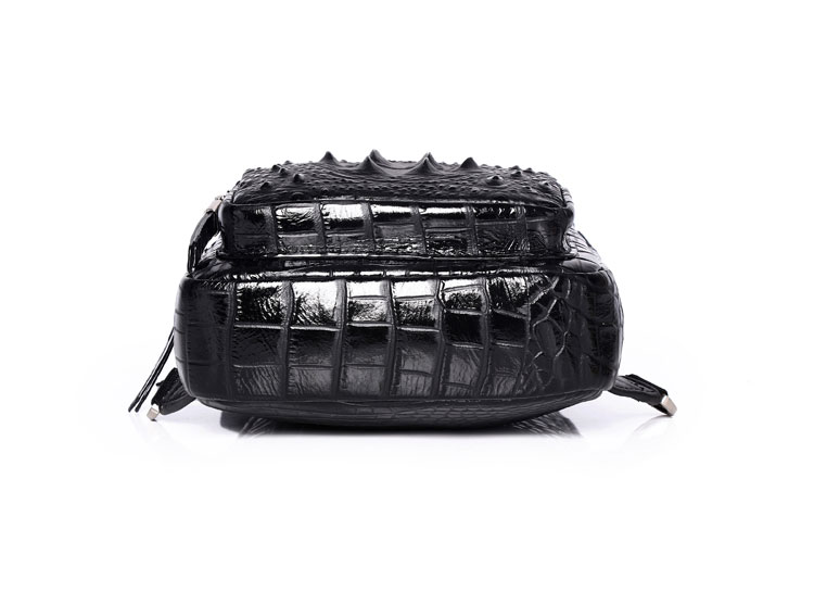 Whatna クロコダイル革 本革 斜めがけ ボディバッグ ワンショルダー メンズ ボディ斜め掛け 胸バッグ 厚手 レザー ワニ革 左右付け替え可能 黑 4460-5