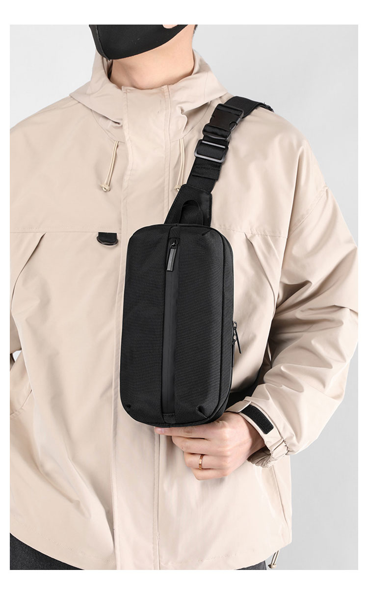 Whatna ミニショルダーバッグ メンズ ウエストバッグ ウエストポーチミニボディ斜め掛け胸バッグ  ボディー バッグ 肩掛け ワンショルダー バッグ 男女兼用  軽量 キーリング付-10