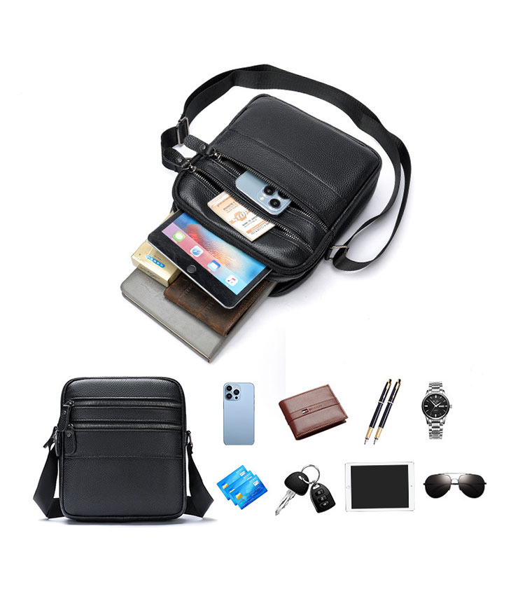 Whatna 2way 天然 牛革 ショルダーバッグ メンズ 斜め掛けボディバッグ胸バッグipad 9.7 収納可 縦型 メンズ ビジネス かばん 小さめメッセンジャーバッグ カジュアル フォーマル  通学 通勤 結婚式 肩掛けバッグ 自転車かばん-8